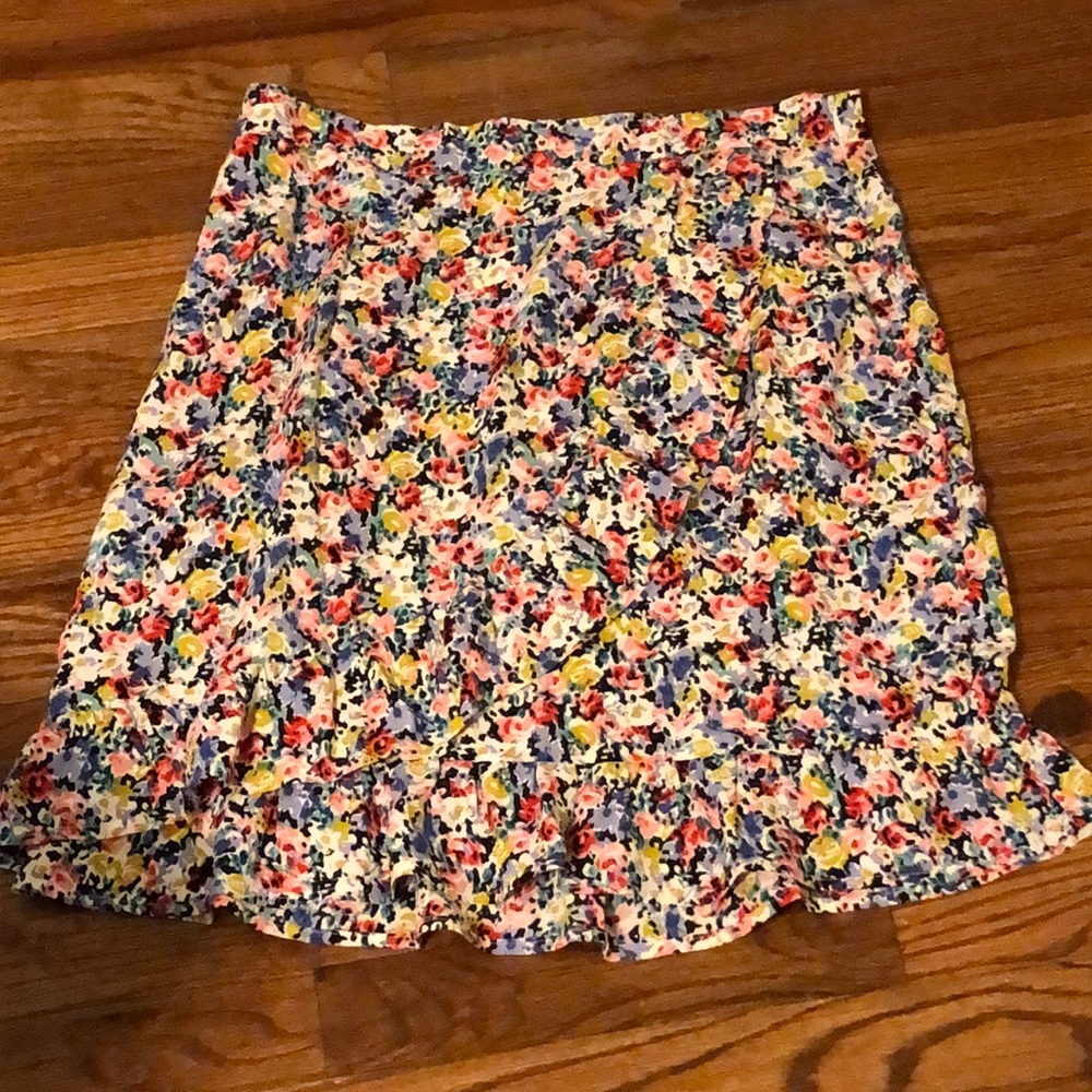 Lucy Love Floral Ruffle Mini Skirt